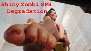 Shiny Zombi SPH Degradation - MzKim Gooning Slave Humiliation With Goddess Worship, Foot Worship And Latex Small Penis Humiliation