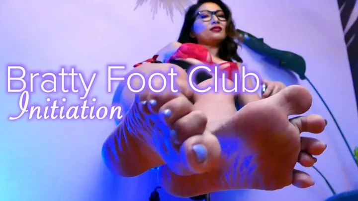 Bratty Foot Club Initiation Foot Worship JOI Bare Feet Legs Lavender Toes Wrinkled Soles Long Toenails See Through Lingerie Glasses Asian Mistress Asian Brat