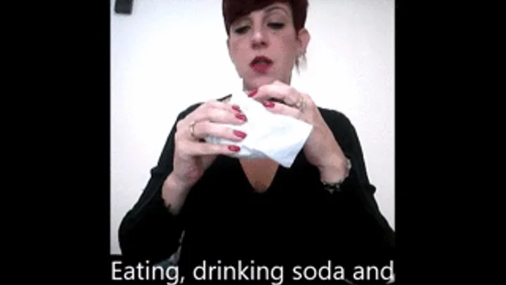 Eating, drinking soda and burping