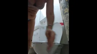 My beige bra toilet modelling