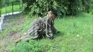 Fox Fur Coat Lady Masturbate Cunt Outdoor Part 1