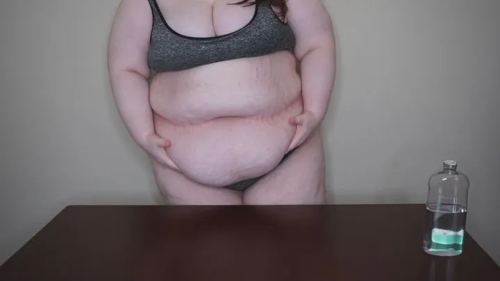 BBW Oiled Up Belly Play And Plops!