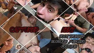 Captured Kent - Time to devour his cute soft feet, fuck them and then play a edging blowjob game with his giant veiny cock