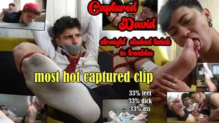 Captured David - Perfect Twink with hard rock dick and tasty feet and ass in trouble