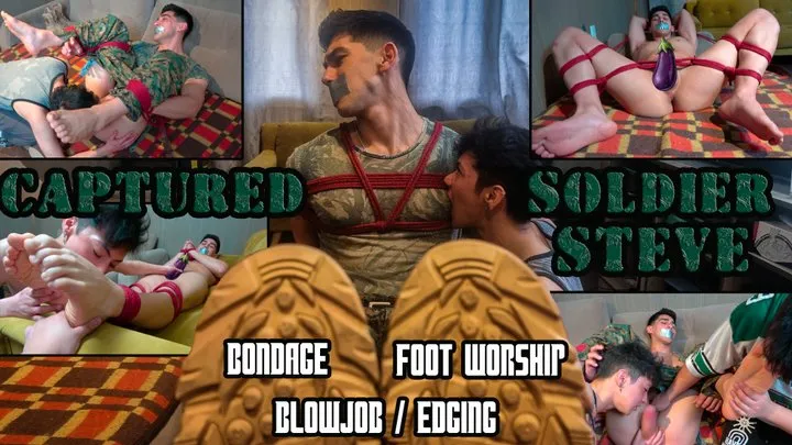 Captured Steve - Sexy Hunk Straight Soldier end being the BBC ( Bondage Birthday Cake) of my femboy asian foot fetish friend