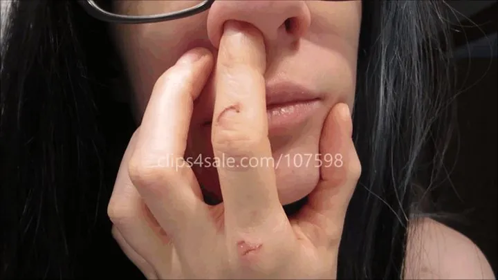 Nose picking with injured finger