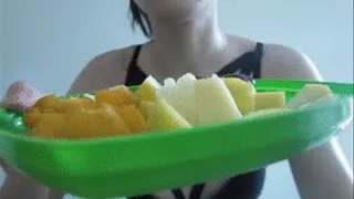Swallowing whole pieces of fruit