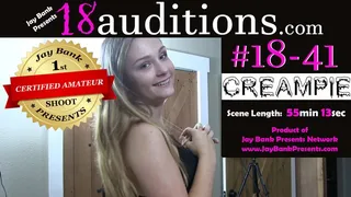 Emily REAL 19yo Creampie Amateur Homemade Scene #18-41 FIRST SHOOT EVER! for 18auditions on Jay Bank Presents