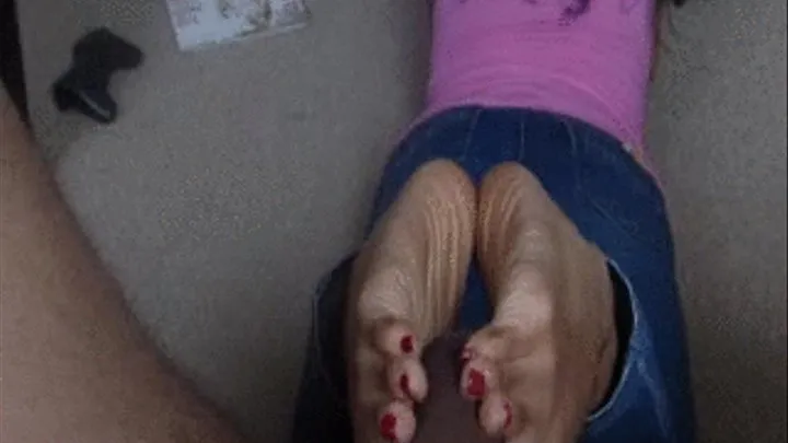 Red Pedi Reverse Footjob