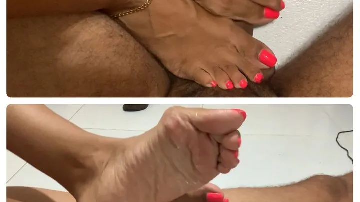 On the Floor Footjob