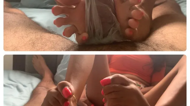 Dick in a Bag Getting Crushed By Toes