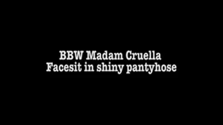 SOS0088 BBW Madam Cruella - Facesit in shiny pantyhose