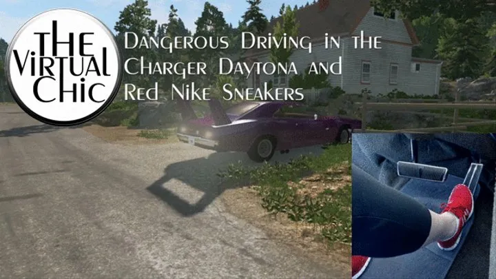 Dangerous Driving in the Charger Daytona and Red Nike Sneakers