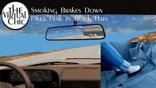 Smoking Brakes Down Pikes Peak in Black Flats