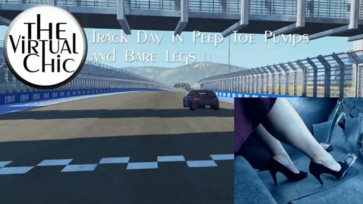 Track Day in Peep Toe Pumps and Bare Legs