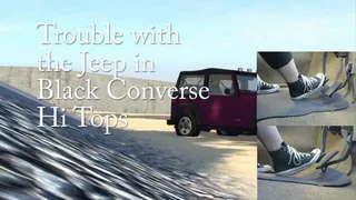 Trouble with the Jeep in Black Converse Hi Tops