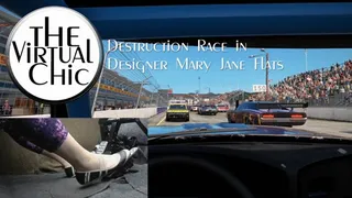 Destruction Race in Designer Mary Jane Flats