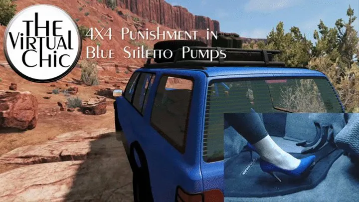 4X4 Punishment in Blue Stiletto Pumps