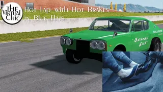 Hot Lap with Hot Brakes in Blue Flats