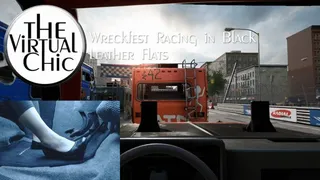 Wreckfest Racing in Black Leather Flats