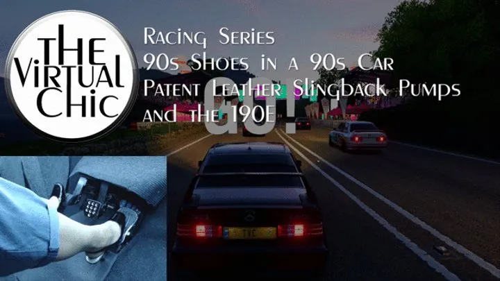 Racing Series: 90s Shoes in a 90s Car Patent Leather Slingback Pumps and the 190E