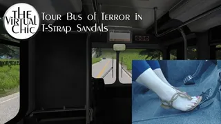 Tour Bus of Terror in T Strap Sandals