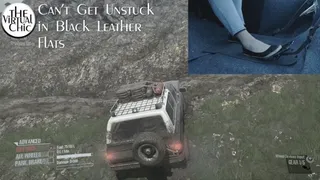 Can't Get Unstuck in Black Leather Flats