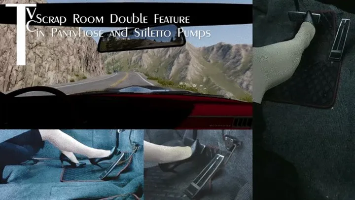 Scrap Room Double Feature in Pantyhose and Stiletto Pumps