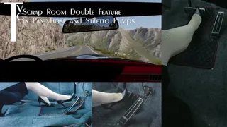 Scrap Room Double Feature in Pantyhose and Stiletto Pumps