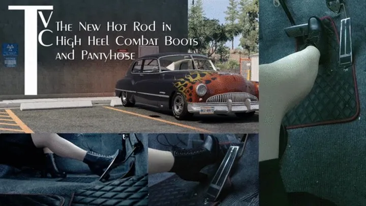 The New Hot Rod in High Heel Combat Boots and Pantyhose