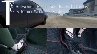 Burnouts, Brake Stands, and Donuts in Retro Wedge Sandals