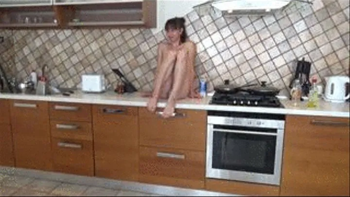 Skinny Girl Receives Anal Sex in Kitchen After Cooking