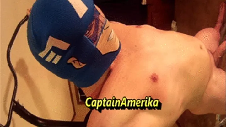 Captain America poses and flexes