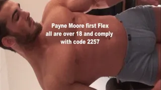 Payne Moore rip and strip his first flex pose