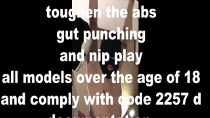 Gut punch and bondage whipping back