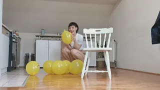 leather coat over the balloons