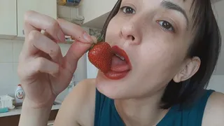 juicy strawberries and sexy lips