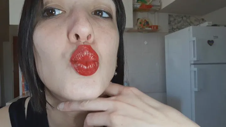 Kisses and lip licking