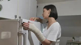 everyday household tasks with an elastic bandage