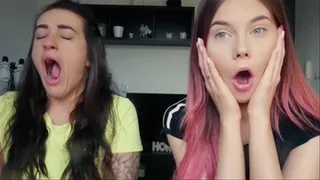 Two girls and yawning!