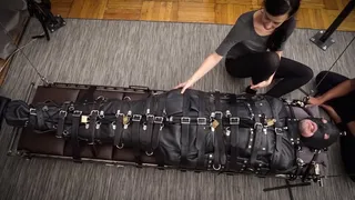 Laced Up, Strapped Down and Set Free - Tiedy Pat, Troy Orleans and Elise Graves - COMPLETELY IMMOBILIZING multilayered leather bondage!!!