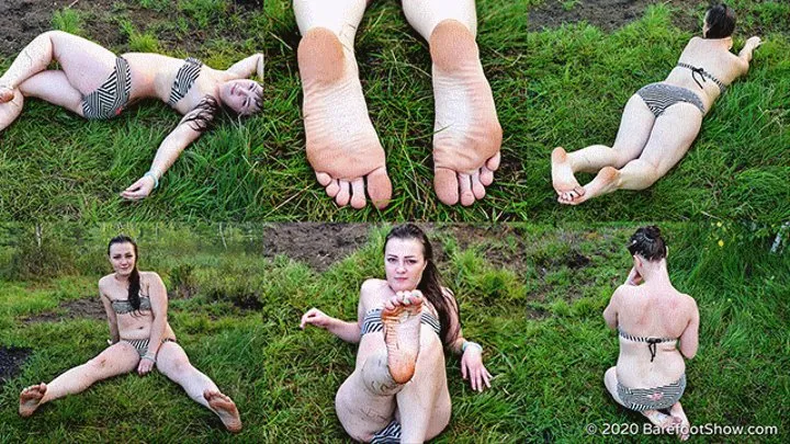 Amateur girl Anastasia spends time barefoot on the shore of a forest lake (Full with 50% discount)