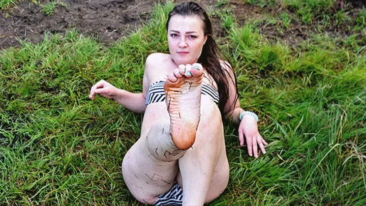 Amateur girl Anastasia spends time barefoot on the shore of a forest lake (Part 5 of 6)