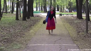 Cheerful brunette in a red skirt (Part 2 of 6)