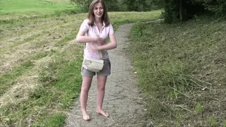 Young barefooter with small dirty feet (Part 1)