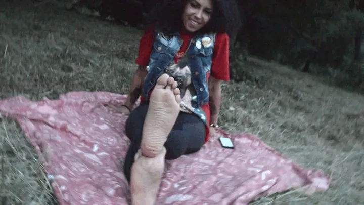 Beautiful mulatto shows pink soles (Part 6 of 6)