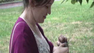 Cute Asian girl in the park after rain (Part 5)