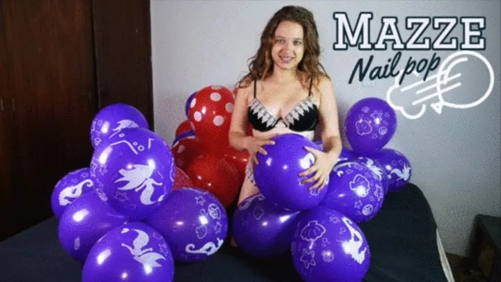 Nail pop Purple and Red printed balloons by Mazze -