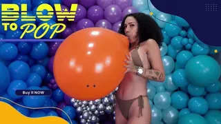 Beatriz Looner Mesmerizing Blow to Pop with a Vibrant U16" Orange Balloon