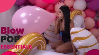 Ariel Relaxing Blow to Pop Surprise: Pink Balloon Perfection